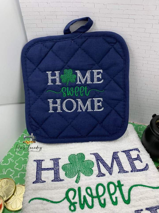 Home Sweet Home Shamrock - 4 sizes- Digital Embroidery Design