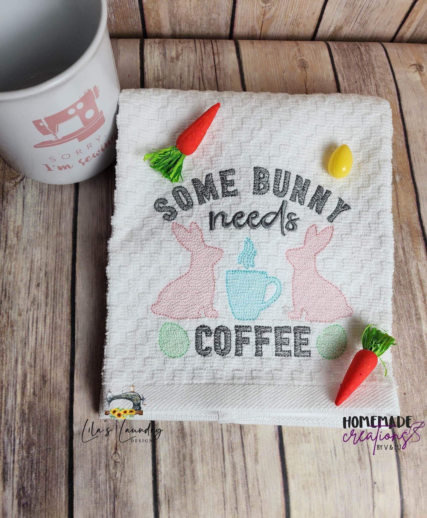 Some Bunny Needs Coffee - 3 sizes- Digital Embroidery Design