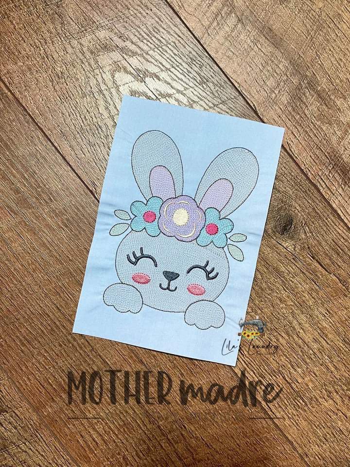 Bunny Sketch - 4 sizes- Digital Embroidery Design