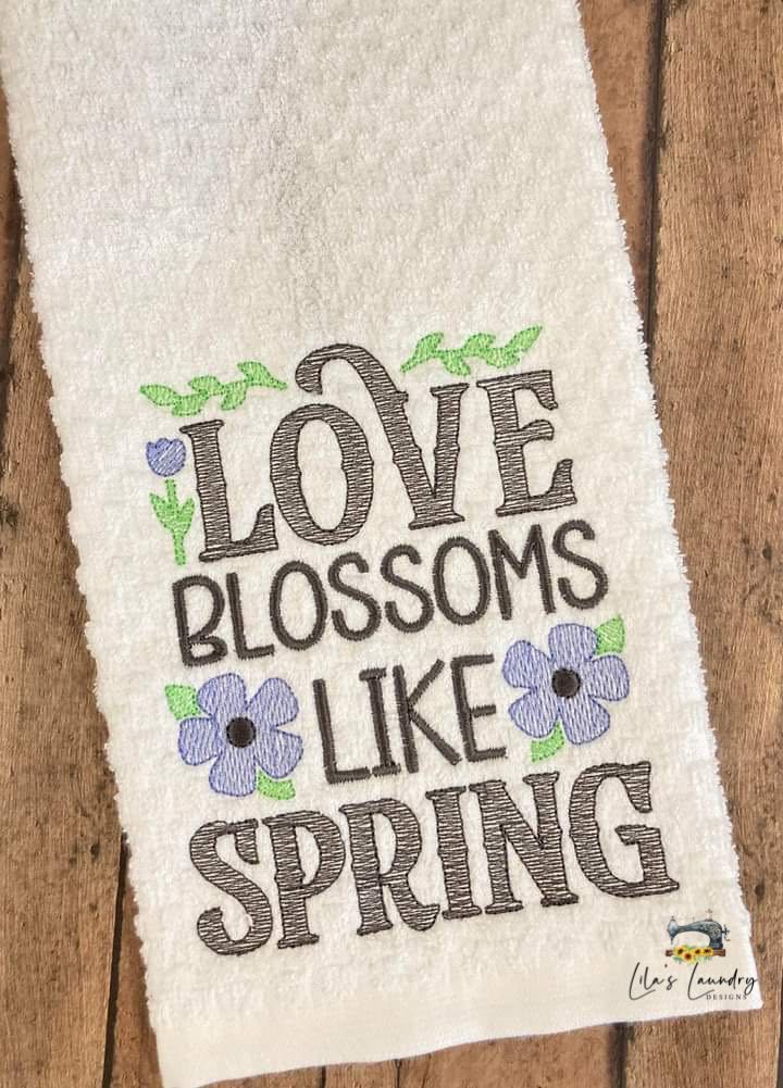 Love Blossoms - 3 sizes- Digital Embroidery Design