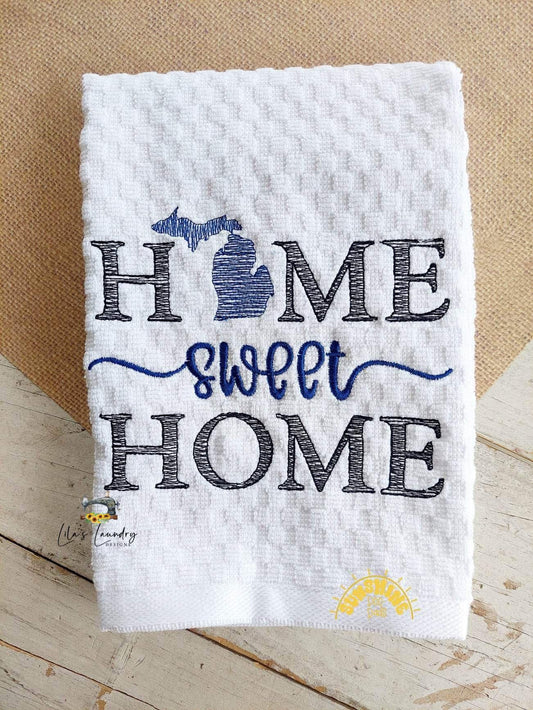 Home Sweet Home Michigan - 4 sizes- Digital Embroidery Design