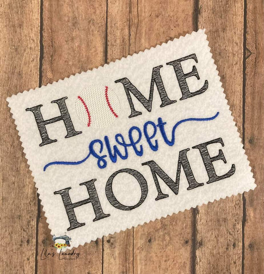 Home Sweet Home Baseball - 4 sizes- Digital Embroidery Design