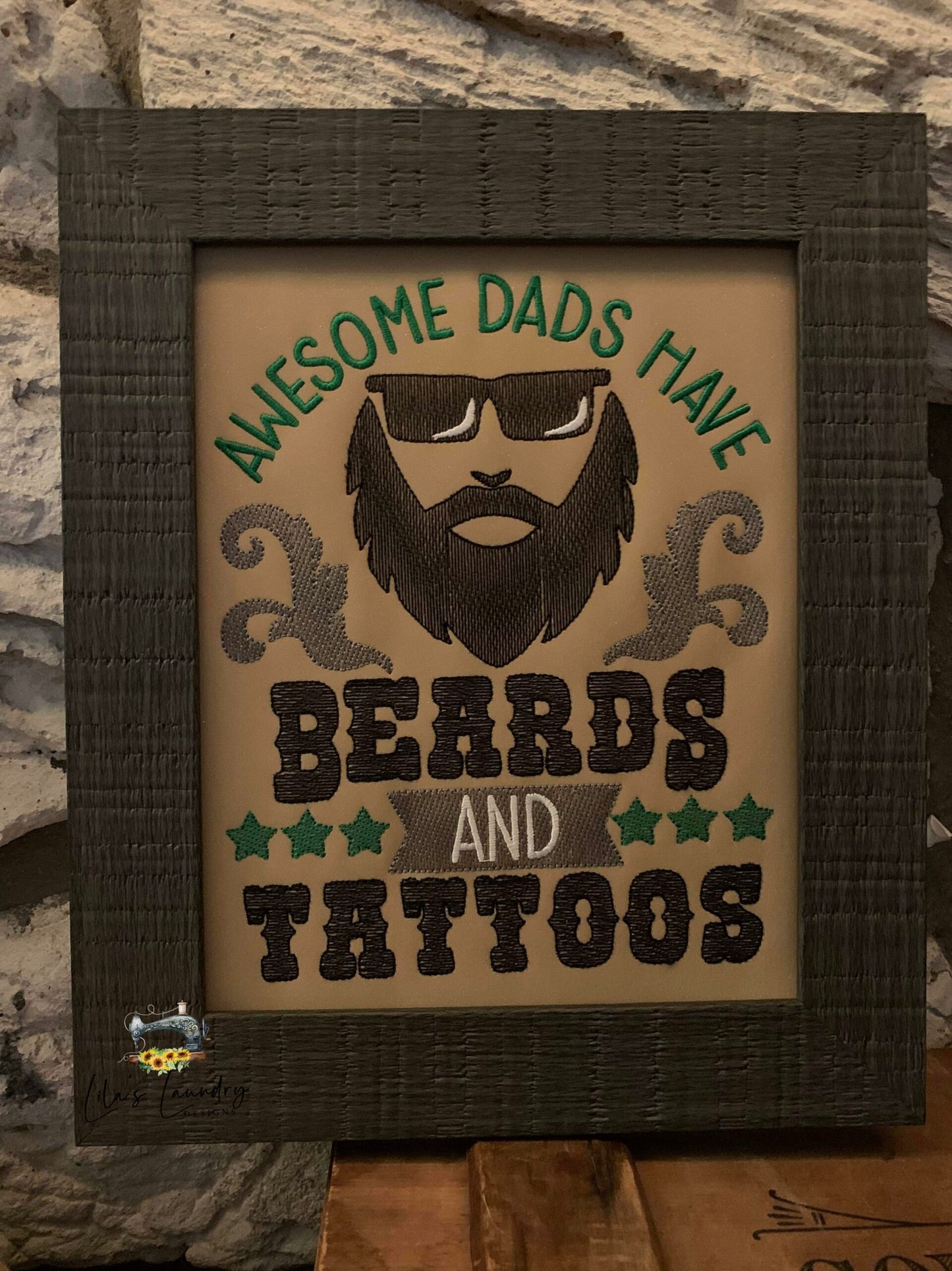 Beards and Tattoos - 3 sizes- Digital Embroidery Design