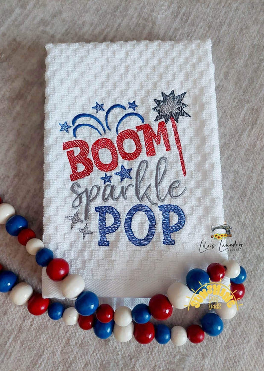 Boom Sparkle Pop - 4 sizes- Digital Embroidery Design