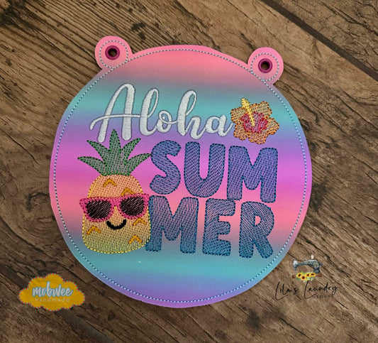 Aloha Summer Door Sign - 3 sizes - Digital Embroidery Design