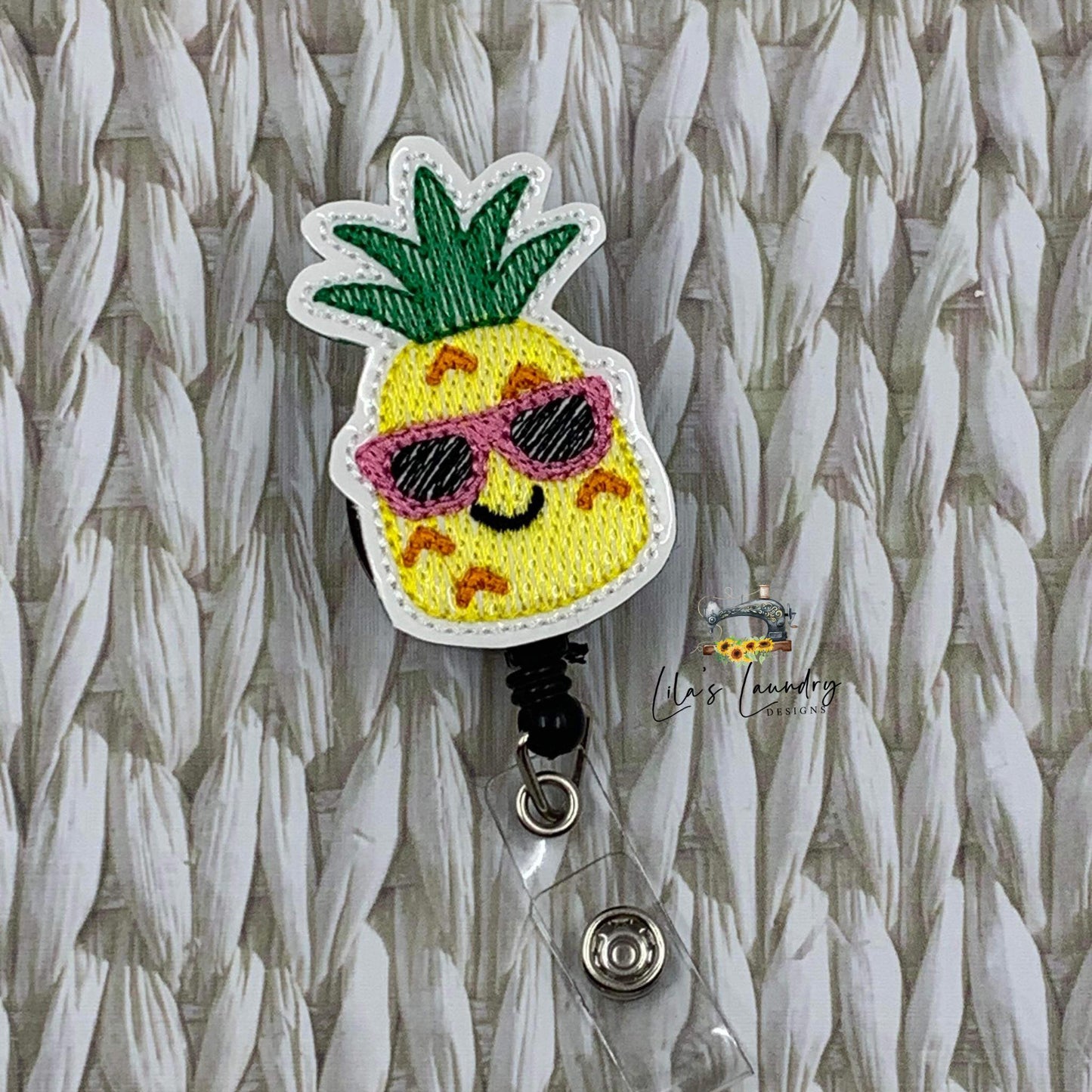 Cool Pineapple 2 inch Feltie - Digital Embroidery Design