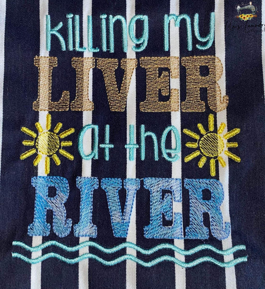 Liver at the River - 3 sizes- Digital Embroidery Design