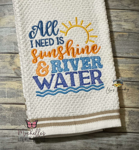 Sunshine and River Water - 3 sizes- Digital Embroidery Design
