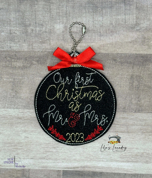 Our First Christmas as Mr. & Mrs. 2023 Ornament - Digital File - Embroidery Design