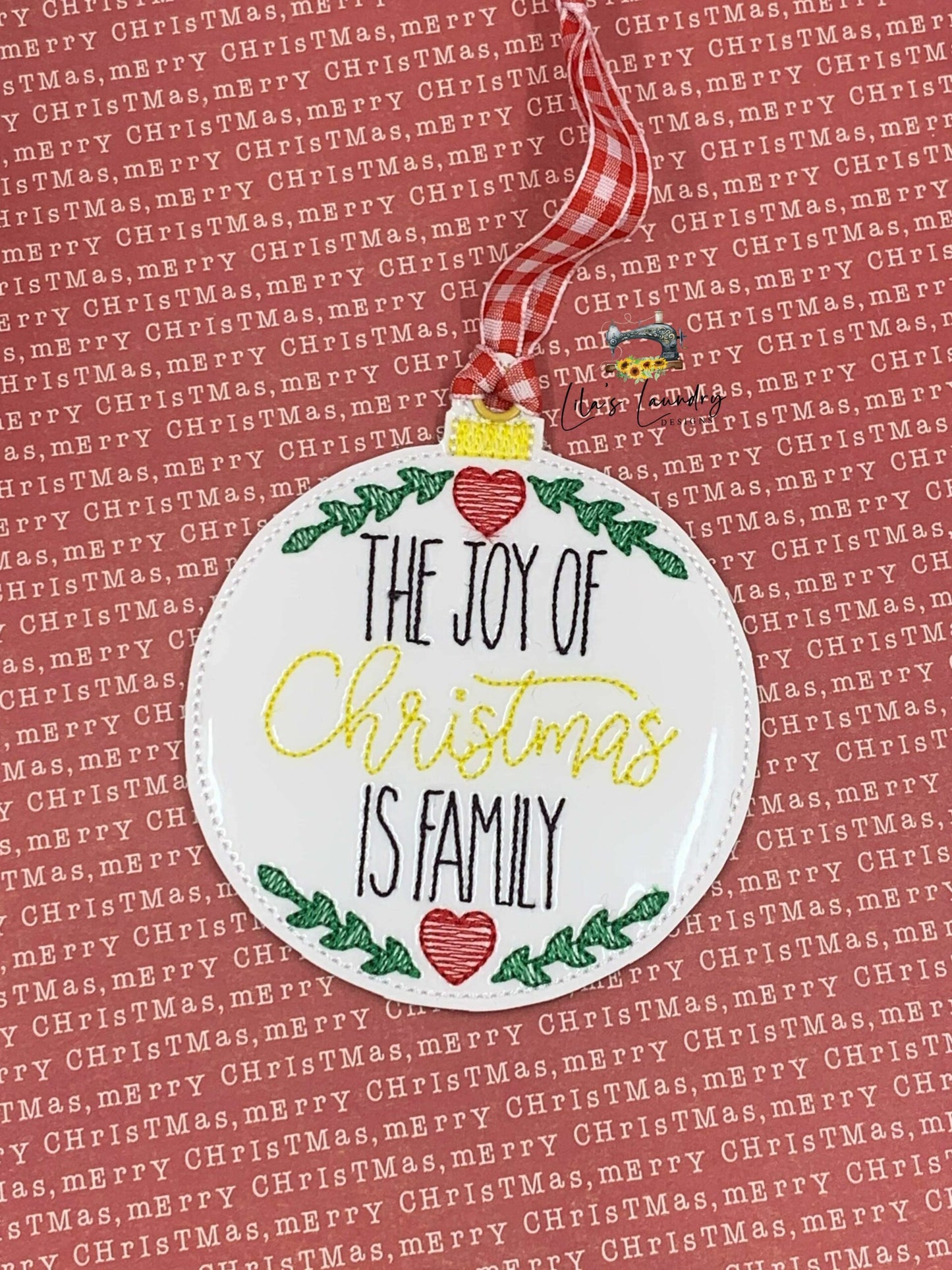 Joy of Christmas is Family Ornament - Digital File - Embroidery Design