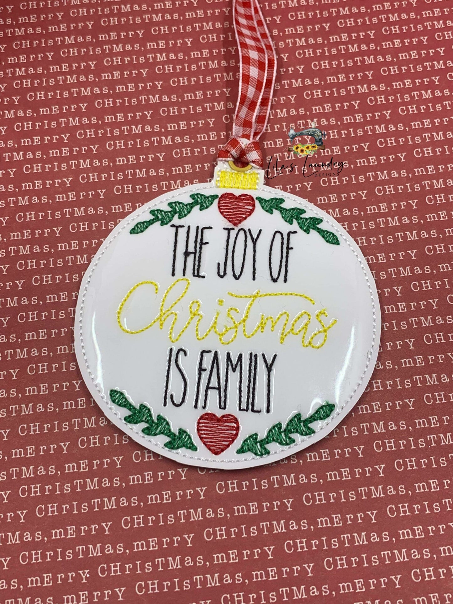 Joy of Christmas is Family Ornament - Digital File - Embroidery Design
