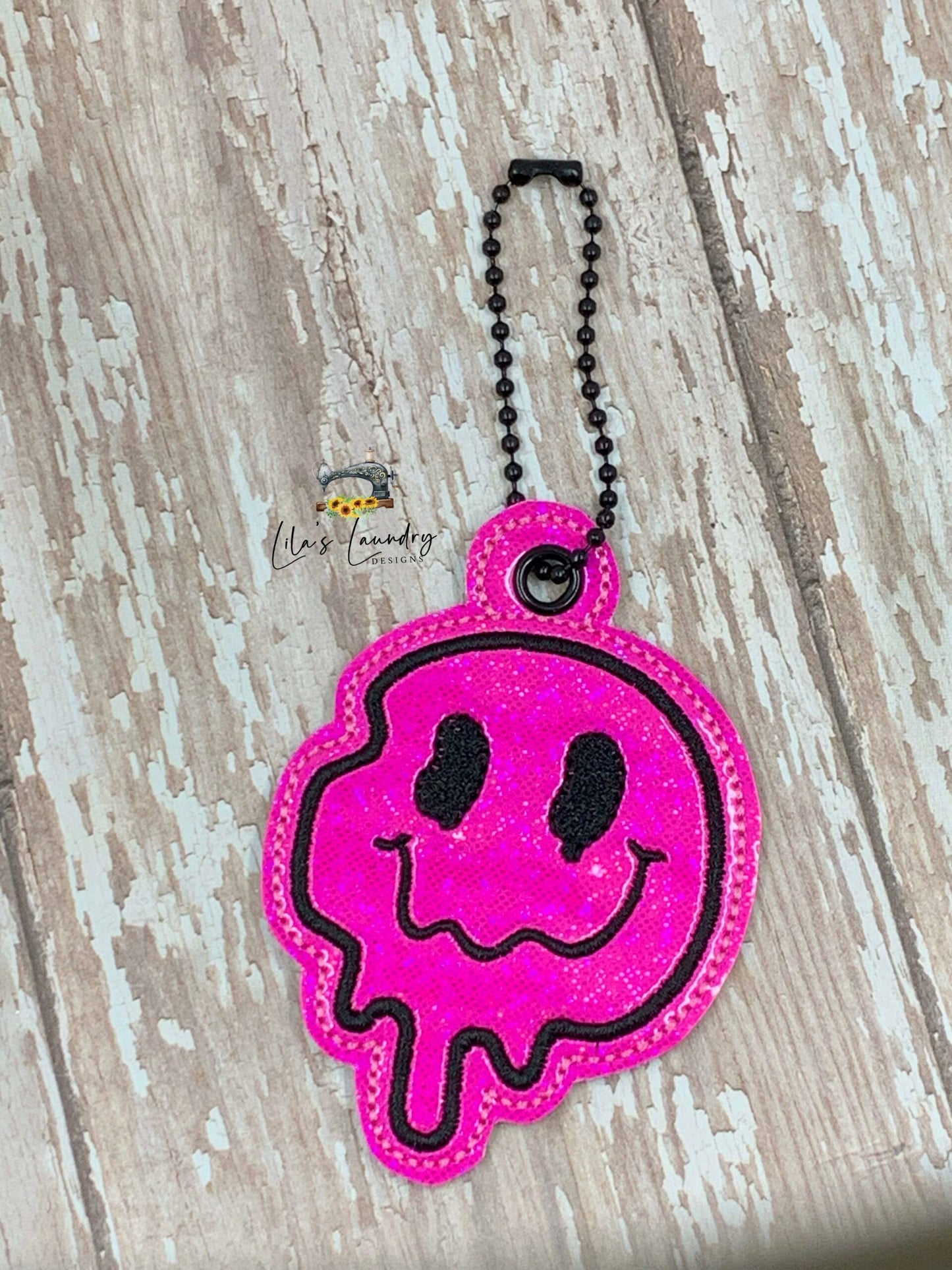 Melting Smiley Face Fobs - DIGITAL Embroidery DESIGN