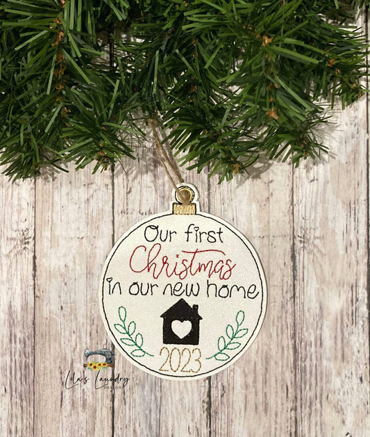 First Christmas New Home 2023 Ornament - Digital File - Embroidery Design