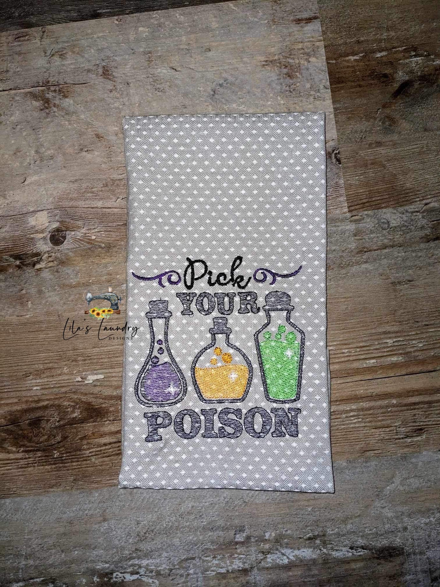 Pick Your Poison - 3 sizes- Digital Embroidery Design