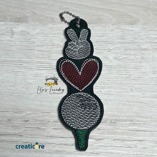 Peace Love Golf Bookmark - Digital Embroidery Design