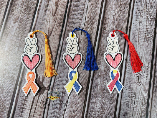 Peace Love Awareness Bookmark Set - Digital Embroidery Design