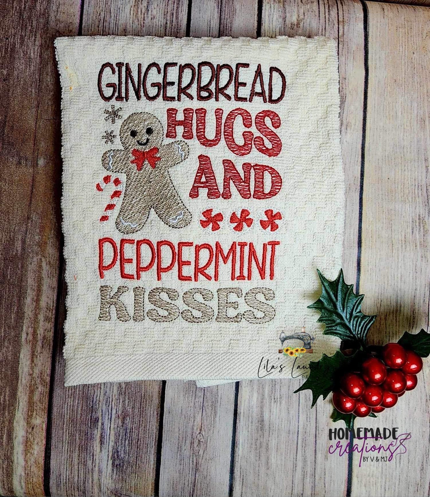 Peppermint Kisses - 3 sizes- Digital Embroidery Design
