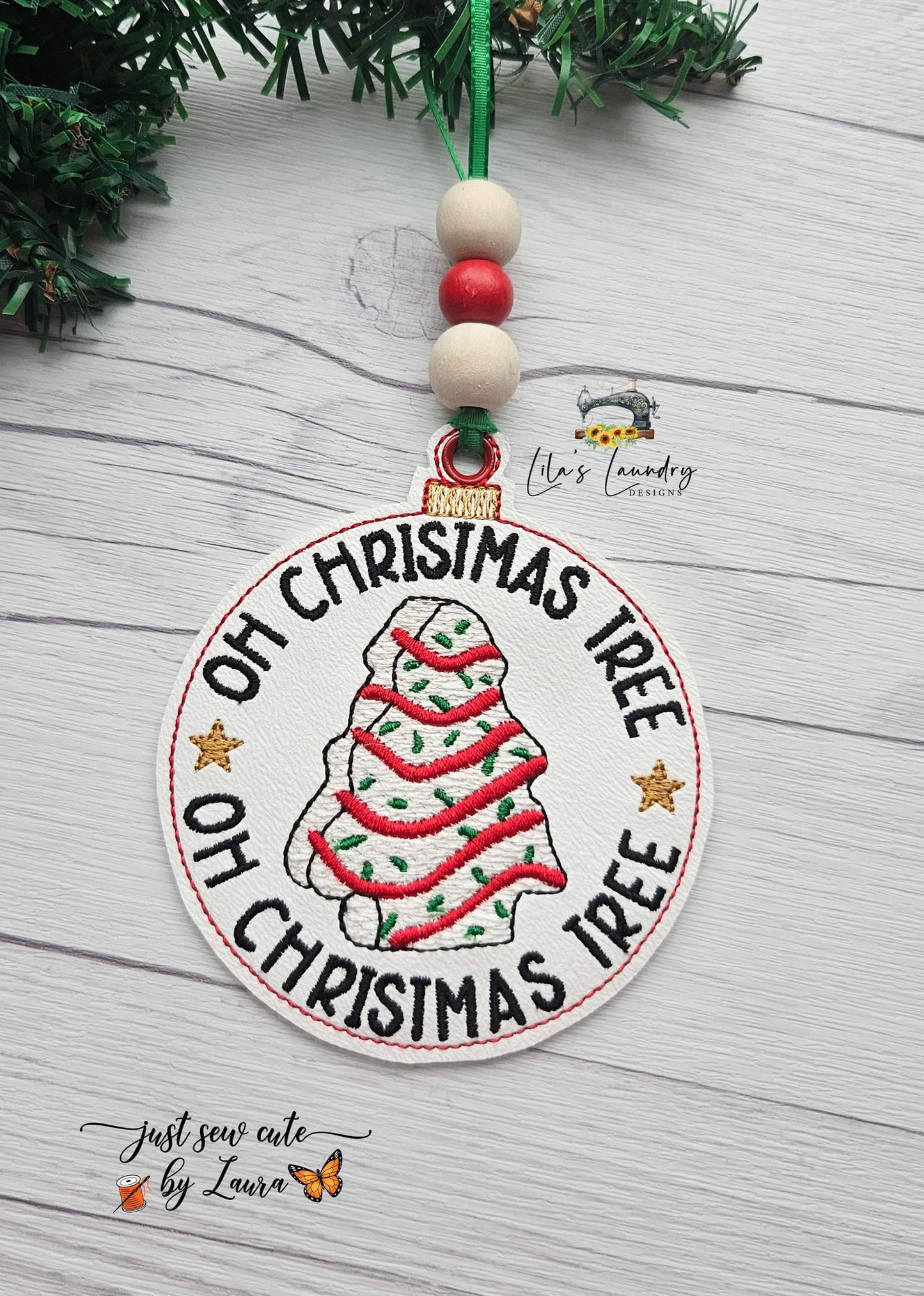 Oh Christmas Tree Ornament - Digital File - Embroidery Design
