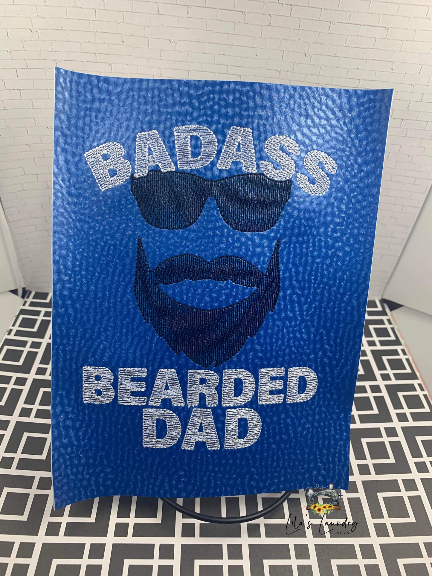 Badass Bearded Dad - 4 Sizes - Digital Embroidery Design