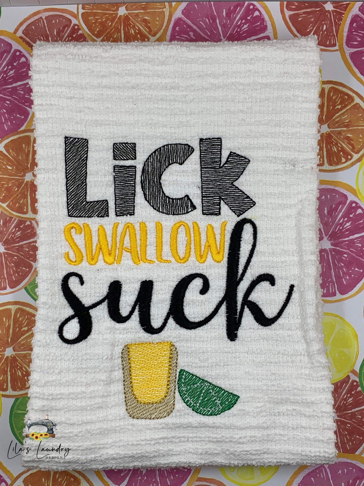 Lick Swallow Suck - 4 Sizes - Digital Embroidery Design
