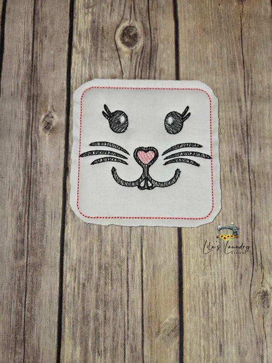 Bunny Face Sketch - 4 Sizes - Digital Embroidery Design