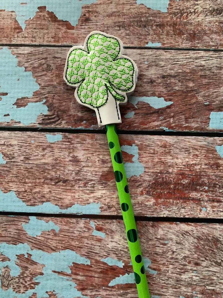 Shamrock Pencil Toppers - Embroidery Design - DIGITAL Embroidery DESIGN