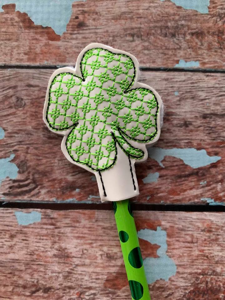 Shamrock Pencil Toppers - Embroidery Design - DIGITAL Embroidery DESIGN