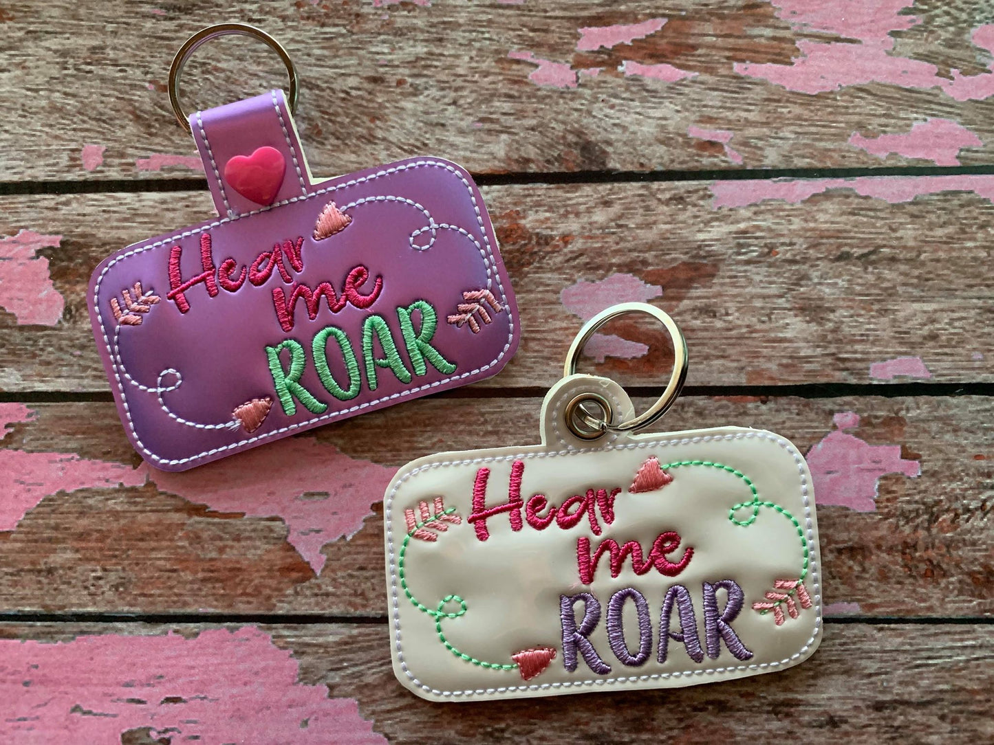 Hear Me Roar Fobs - Embroidery Design - DIGITAL Embroidery DESIGN