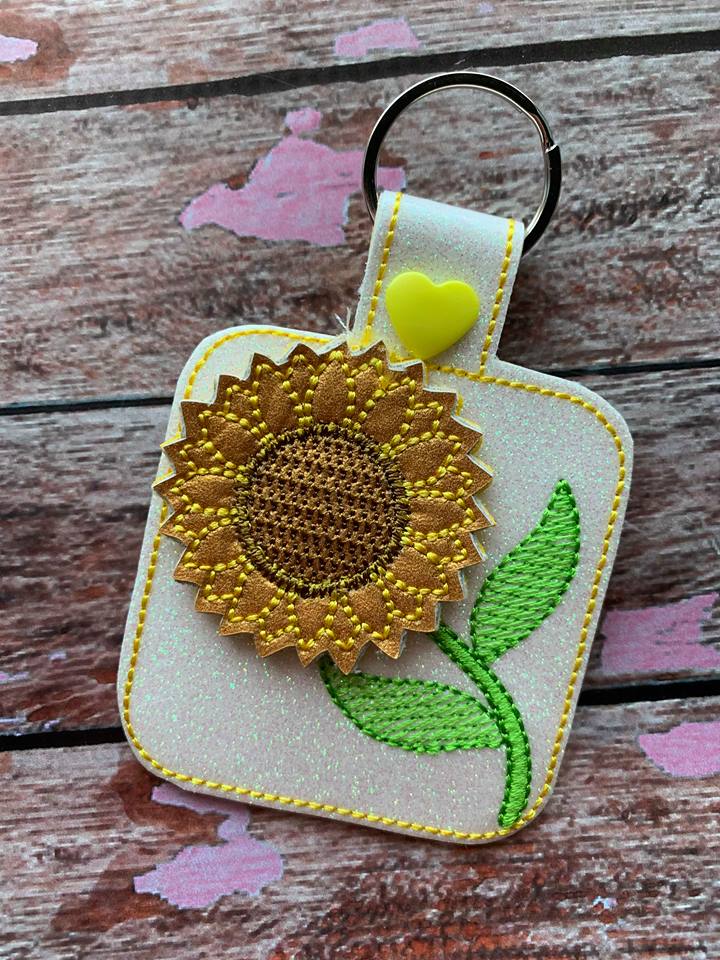 3D Sunflower Fobs- 4x4 and 5x7 grouped- Embroidery Design - DIGITAL Embroidery DESIGN