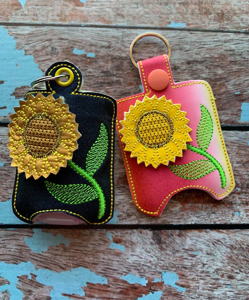 3D Sunflower Sanitizer Holders 4x4 and 5x7 included- Embroidery Design - DIGITAL Embroidery DESIGN