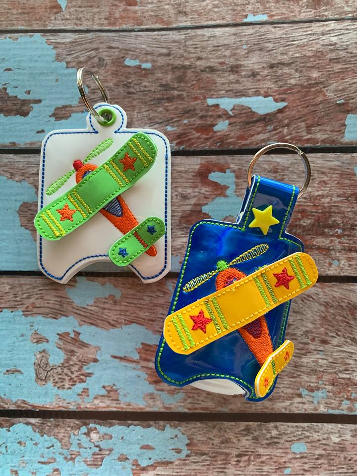 3D Airplane Sanitizer Holders 4x4 and 5x7 included- Embroidery Design - DIGITAL Embroidery DESIGN