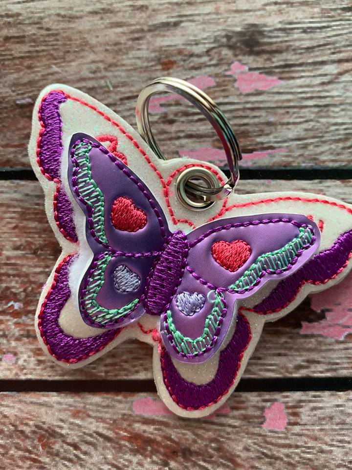 3D Butterfly Fobs- 4x4 and 5x7 grouped- Embroidery Design - DIGITAL Embroidery DESIGN
