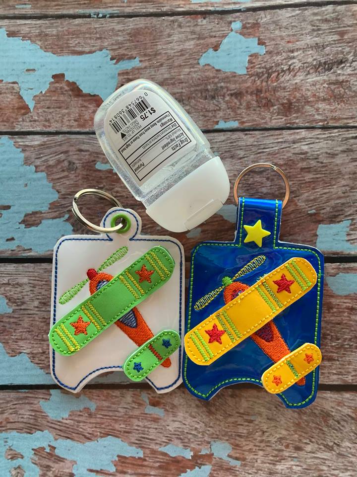 3D Airplane Sanitizer Holders 4x4 and 5x7 included- Embroidery Design - DIGITAL Embroidery DESIGN