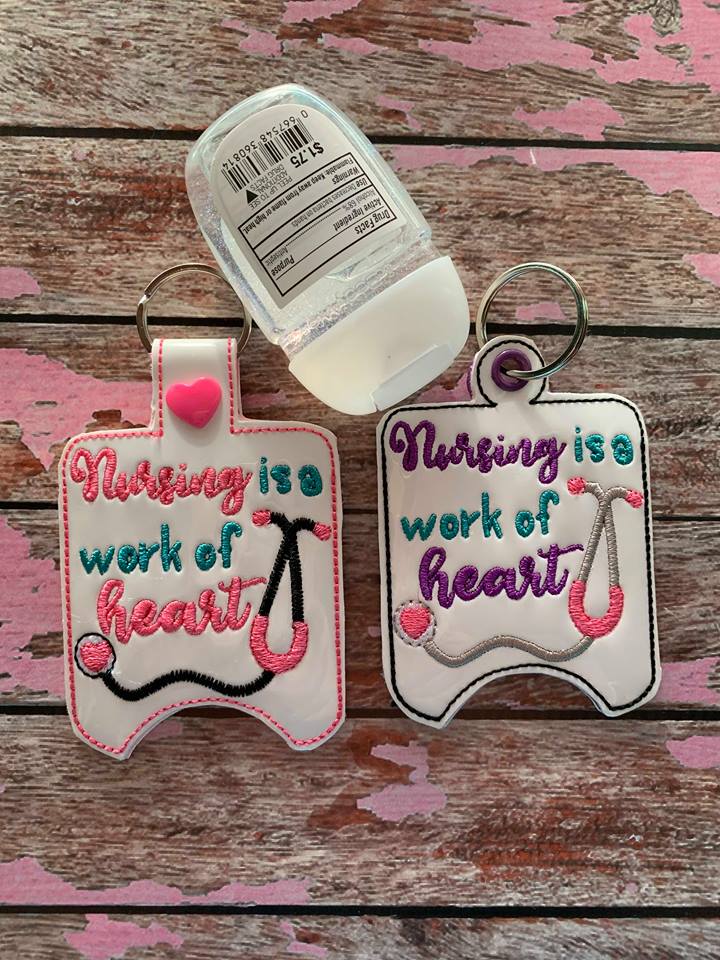 Nursing is a work of heart Sanitizer Holders - Embroidery Design - DIGITAL Embroidery DESIGN