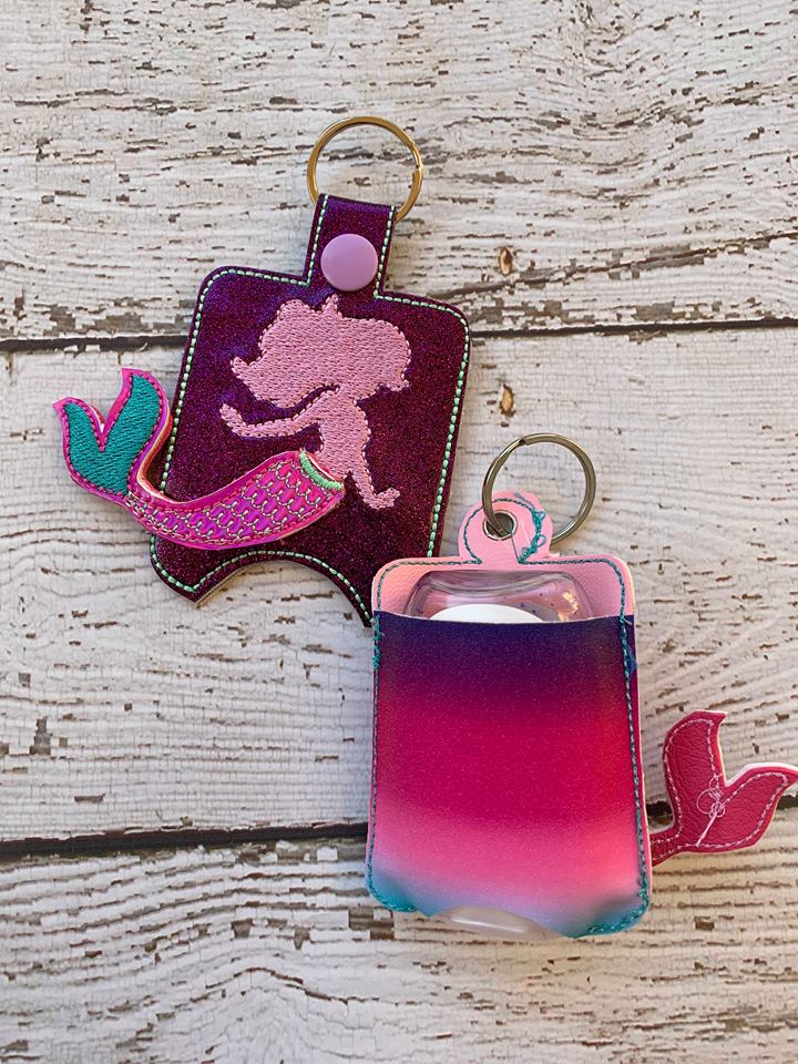 3D Mermaid Sanitizer Holders 4x4 and 5x7 included- Embroidery Design - DIGITAL Embroidery DESIGN
