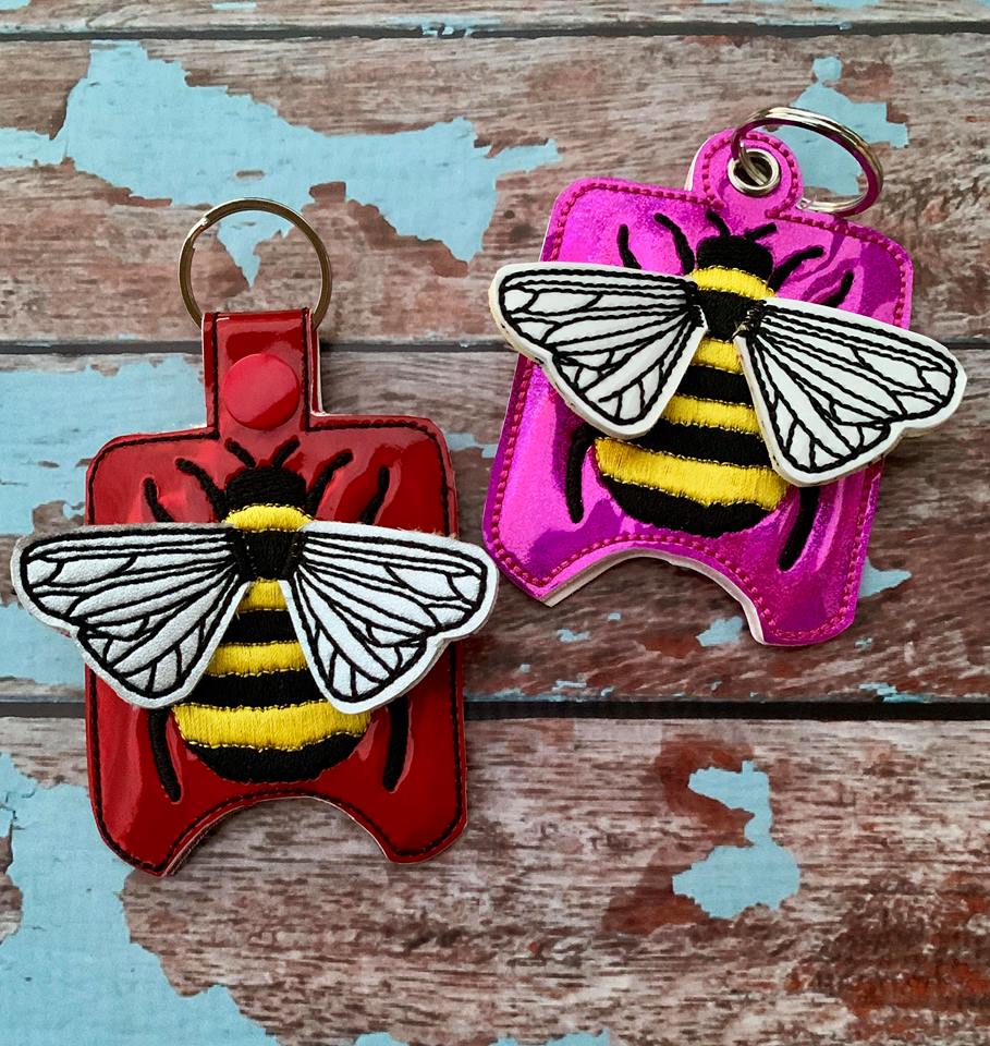 3D Bee Sanitizer Holders 4x4 and 5x7 included- Embroidery Design - DIGITAL Embroidery DESIGN