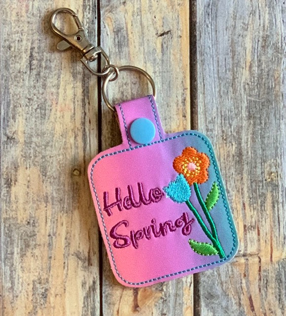 Hello Spring Fobs - Embroidery Design - DIGITAL Embroidery DESIGN