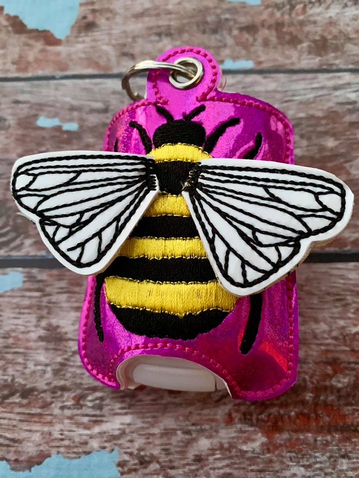 3D Bee Sanitizer Holders 4x4 and 5x7 included- Embroidery Design - DIGITAL Embroidery DESIGN