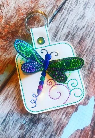 3D Dragonfly Fobs- 4x4 and 5x7 grouped- Embroidery Design - DIGITAL Embroidery DESIGN