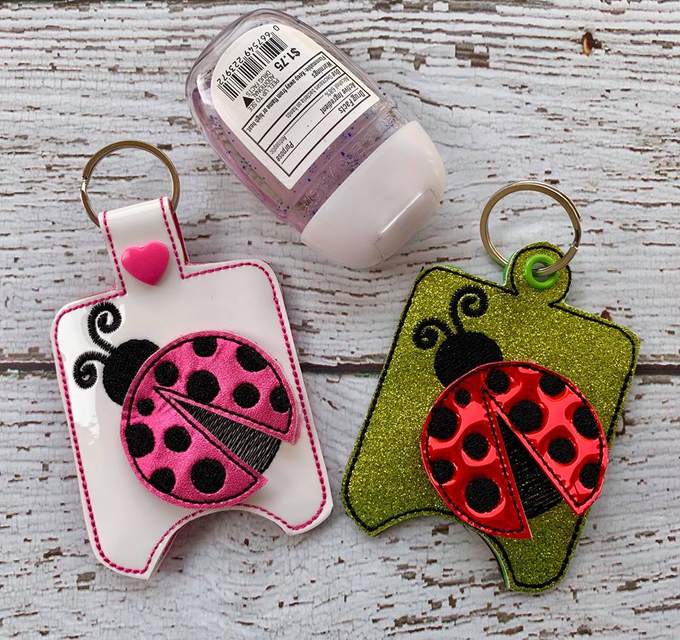 3D Ladybug Sanitizer Holders 4x4 and 5x7 included- Embroidery Design - DIGITAL Embroidery DESIGN