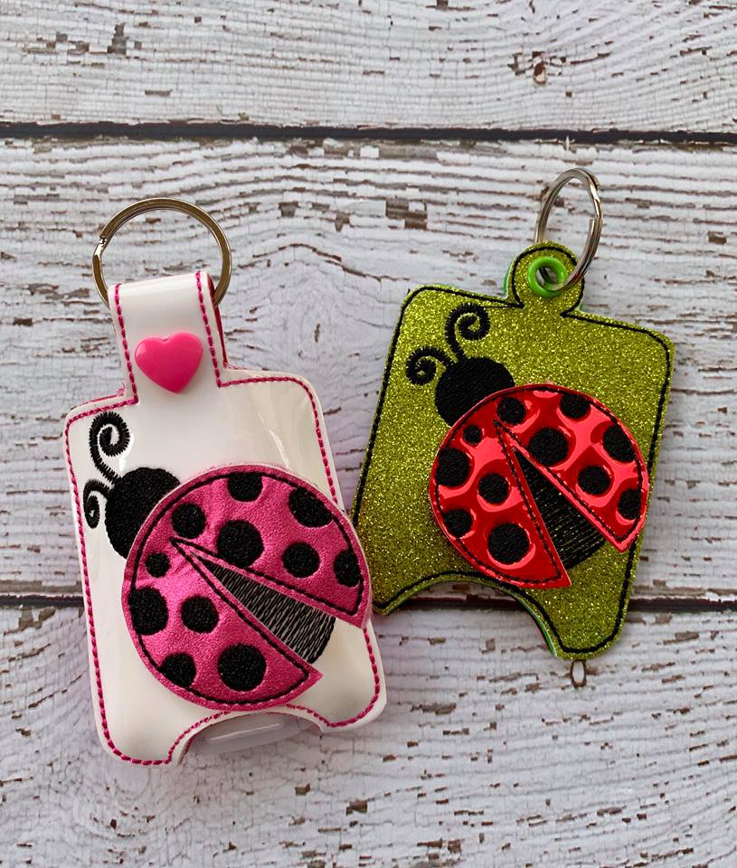 3D Ladybug Sanitizer Holders 4x4 and 5x7 included- Embroidery Design - DIGITAL Embroidery DESIGN