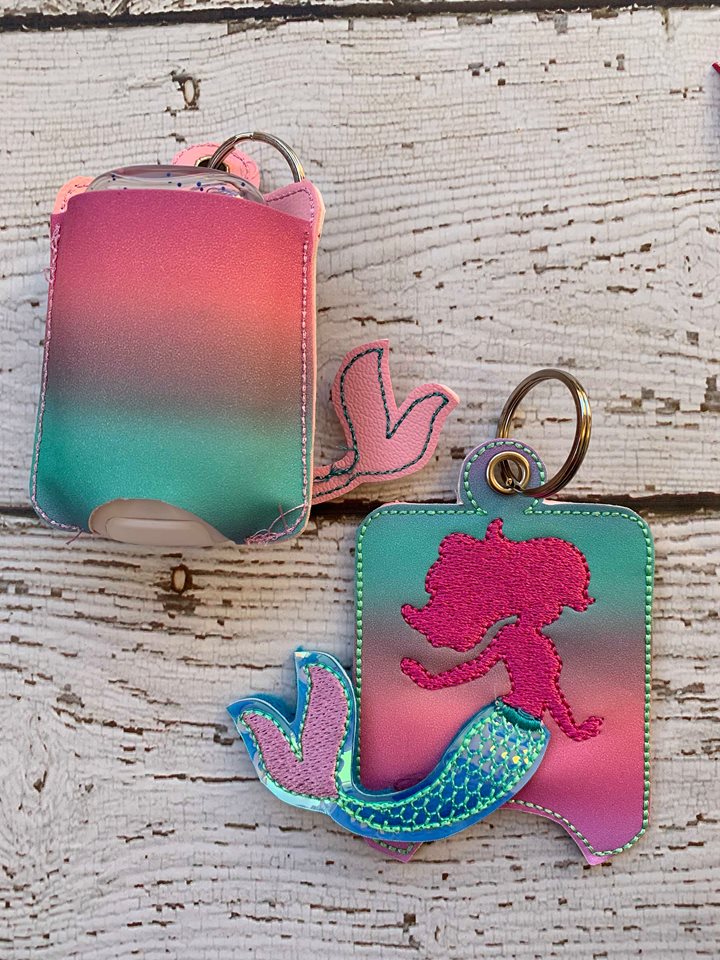 3D Mermaid Sanitizer Holders 4x4 and 5x7 included- Embroidery Design - DIGITAL Embroidery DESIGN