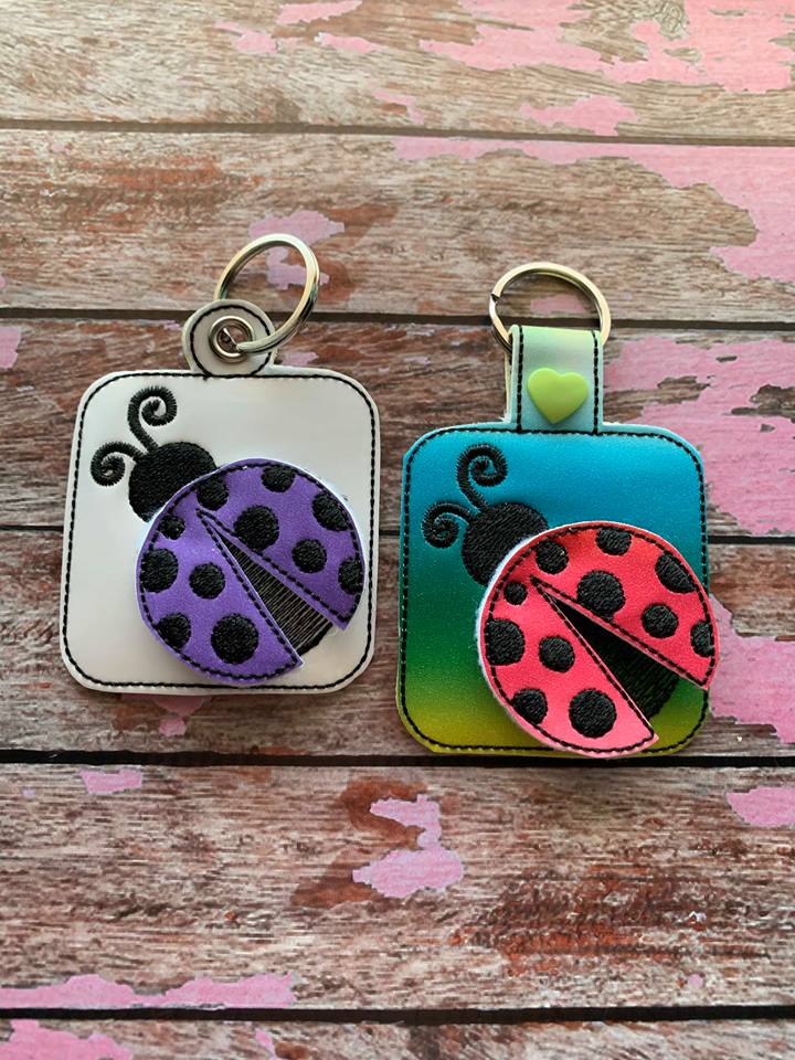 3D Ladybug Fobs- 4x4 and 5x7 grouped- Embroidery Design - DIGITAL Embroidery DESIGN