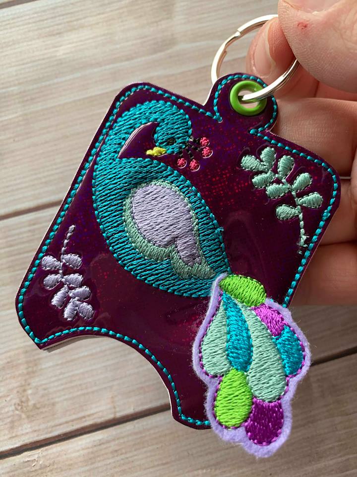 3D Peacock Sanitizer Holders 4x4 and 5x7 included- Embroidery Design - DIGITAL Embroidery DESIGN