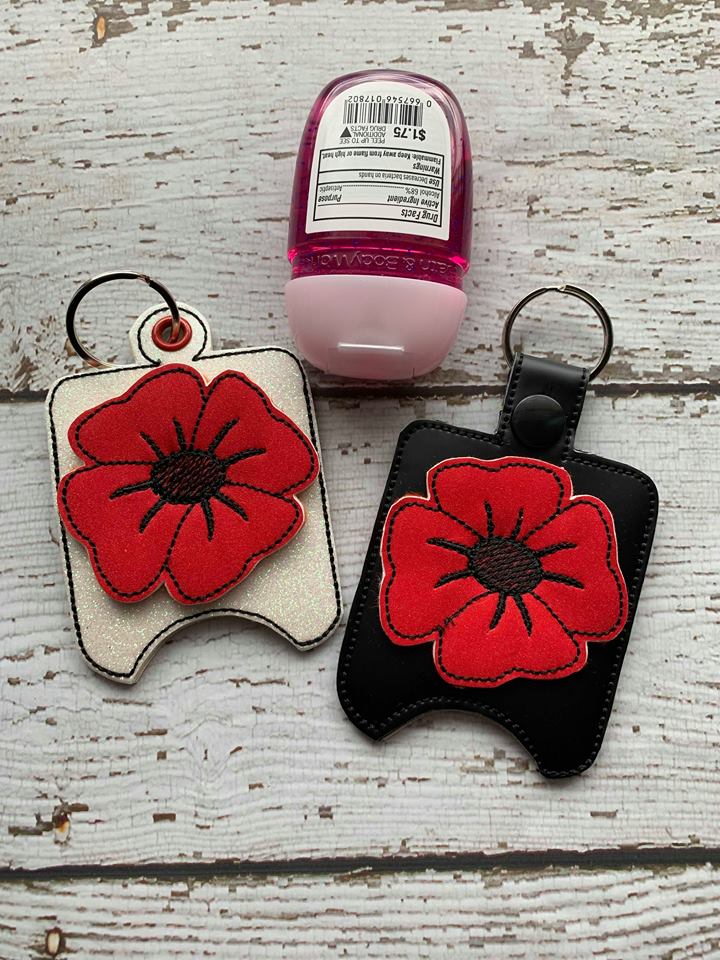 3D Poppy Flower Sanitizer Holders 4x4 and 5x7 included- DIGITAL Embroidery DESIGN