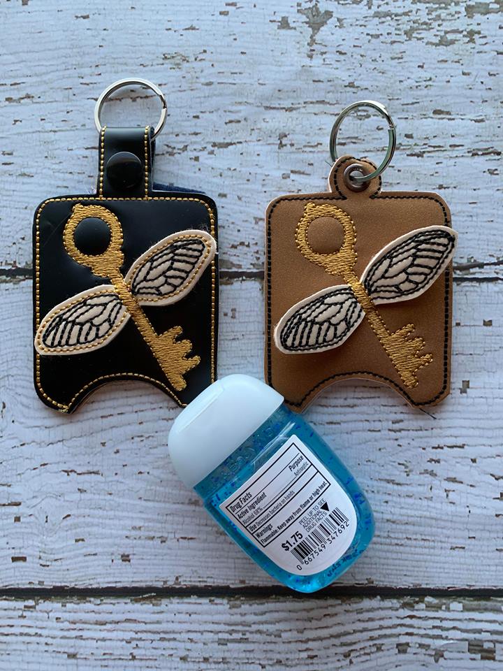3D Flying Key Sanitizer Holders 4x4 and 5x7 included- DIGITAL Embroidery DESIGN