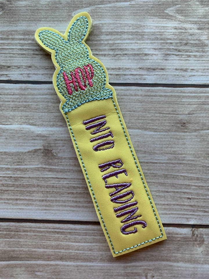 Hop into Reading Bookmark - Digital Embroidery Design