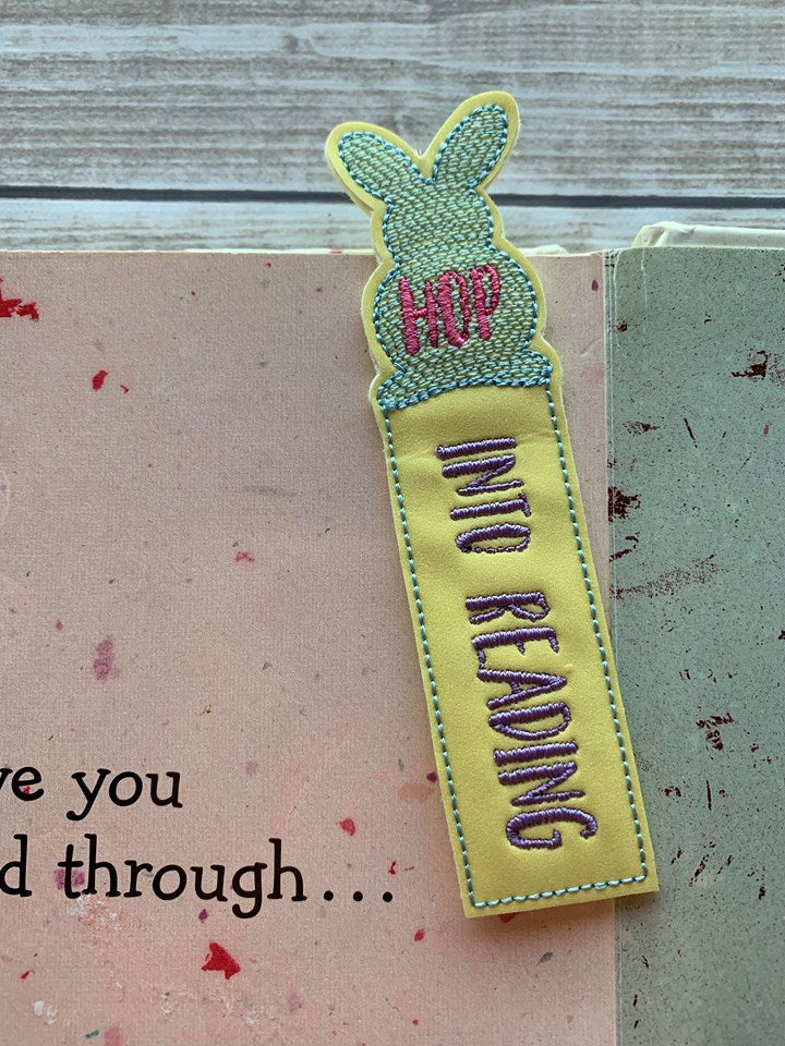 Hop into Reading Bookmark - Digital Embroidery Design