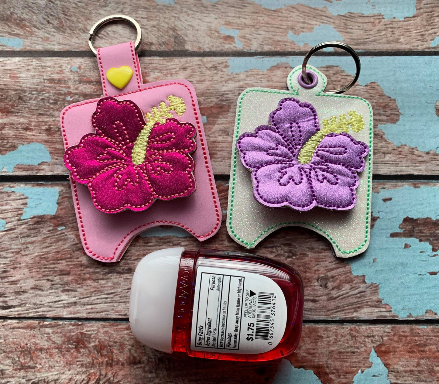 3D Hibiscus Flower Sanitizer Holders 4x4 and 5x7 included- DIGITAL Embroidery DESIGN
