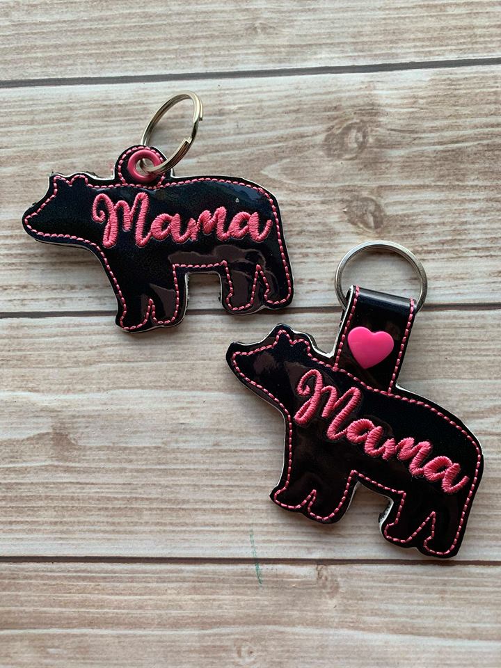 Mama Bear Fobs - DIGITAL Embroidery DESIGN